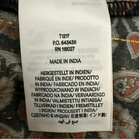 Boden Ruched Detail Metallic Thread Paisley Print Blouse Top Women’s Size 14 US - Picture 10 of 11